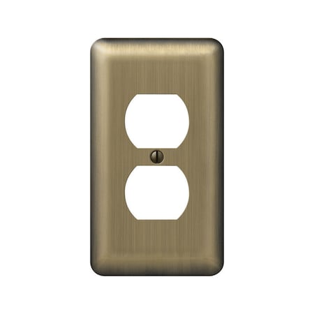 Amerelle Wall Plate, Number of Gangs: 1 gang Stamped Steel, Brushed Brass Finish, Brass 154D